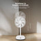 FlinQ Smart Fan - Statiefventilator - Ventilator Staand - Stille Waaier met 90° Draaibeweging - Bedienen met App of Afstandsbediening - Wit