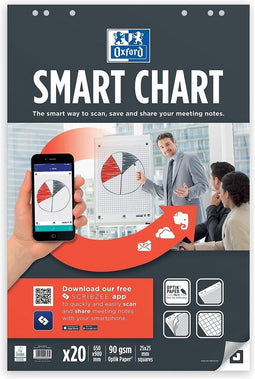 Flipoverpapier Oxford smart 65x98cm. ruit 90gram 20vel | 3 stuks