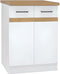Junona keuken lage kast 60 cm - 2 deuren - werkblad - briljant wit