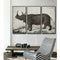 Schilderij DKD Home Decor Koloniaal Neushoorn (180 x 4 x 120 cm)