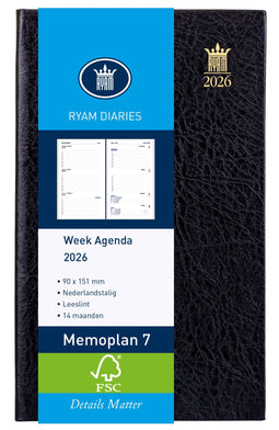 Ryam - Agenda (2026) - Memoplan 7 Suprema 7d/2p - Zwart