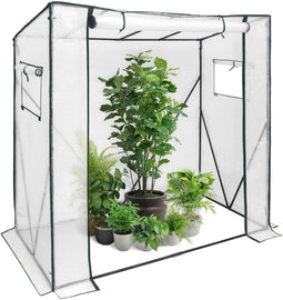 Woltu Foliekas Wit/Groen – PE Kweekkas Semi-Transparant – 200 x 77 x 146/169 cm