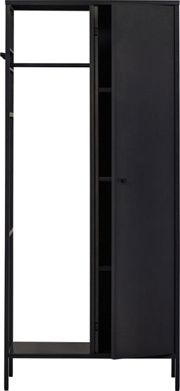 WOOOD Coen Garderobekast - Metaal - Antraciet - 180x80x50