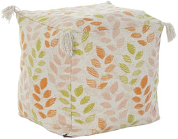 Floor cushion DKD Home Decor Beige Blad van een plant Shabby Chic 40 x 40 x 40 cm