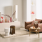 Floor lamp Barletta White White / Cotton / linen / ceramic