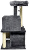 FLOPI Donkergrijze kattenboom - 44,5 x 48 x 86 cm - Donkergrijs - 1 platform, 1 speelbal, 2 kennels, 1 helling
