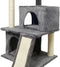FLOPI Donkergrijze kattenboom - 44,5 x 48 x 86 cm - Donkergrijs - 1 platform, 1 speelbal, 2 kennels, 1 helling