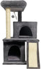 FLOPI Donkergrijze kattenboom - 44,5 x 48 x 86 cm - Donkergrijs - 1 platform, 1 speelbal, 2 kennels, 1 helling