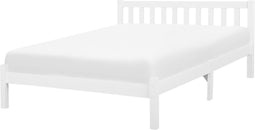 FLORAC - Tweepersoonsbed - Wit - 140 x 200 cm - Dennenhout