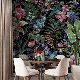 Melli Mello Floral Vacation Wall Mural Black