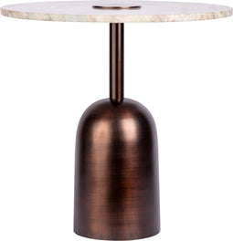 Floraya - Bijzettafel Grant - Bruin - 47x47x47cm (LxBxH) - marmeren blad