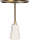Floraya - Bijzettafel Grant - Wit/Goud - 38x38x51cm (LxBxH) - marmeren voet