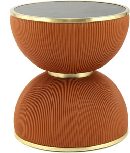 Floraya - Bijzettafel Jamai - Cognac/Goud - 47x47x51cm (LxBxH) - ook geschikt als salontafel