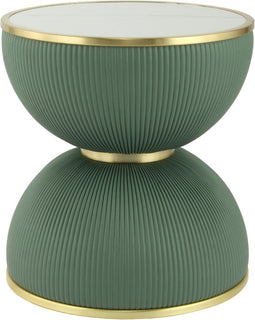Floraya - Bijzettafel Jamai - Groen/Goud - 47x47x51cm (LxBxH) - ook geschikt als salontafel
