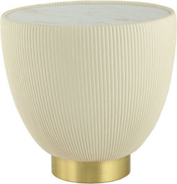 Floraya - Bijzettafel Jokai - Creme/Goud - 47x47x45cm (LxBxH) - ook geschikt als salontafel