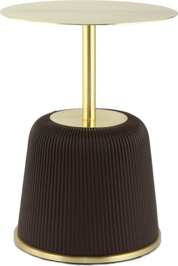 Floraya - Bijzettafel Jolai - Bruin/Goud - 40x40x55cm (LxBxH) - ook geschikt als salontafel
