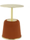 Floraya - Bijzettafel Jolai - Cognac/Goud - 40x40x55cm (LxBxH) - ook geschikt als salontafel