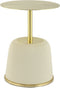 Floraya - Bijzettafel Jolai - Creme/Goud - 40x40x55cm (LxBxH) - ook geschikt als salontafel