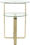 Floraya - Bijzettafel Katris - Goud - 59x46x60 cm (LxBxH)- RVS - Plantentafel - Maximaal draagvermogen 10KG