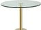 Floraya - Bijzettafel Lana - Wit/Goud - 46x46x53cm (LxBxH) - marmeren voet - glazen blad - ook geschikt als salontafel