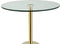 Floraya - Bijzettafel Lana - Zwart/Goud - 46x46x53cm (LxBxH) - marmeren voet - glazen blad - ook geschikt als salontafel