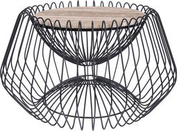 Floraya - Bijzettafel Malibu 300 - Bruin/Zwart- 60x60x35cm - Handgemaakt - ook geschikt als salontafel