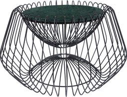 Floraya - Bijzettafel Malibu 300 - Groen/Zwart- 60x60x35cm - Handgemaakt - ook geschikt als salontafel