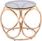 Floraya - Bijzettafel Whitney - Grijs/Rosegoud - 40x40x42 cm (LxBxH) - Maximaal draagvermogen 30KG
