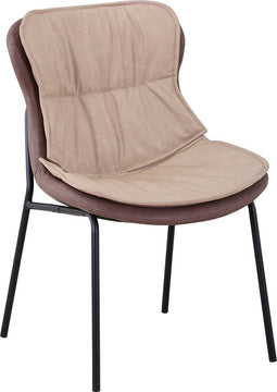 Floraya - Eetkamerstoel Brady - Beige/Bruin - 64x54x84 cm - Maximaal draagvermogen 120KG