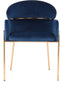 Floraya - Eetkamerstoel Elva - Blauw/Rosegold - 57x58x79cm (LxBxH) - Maximaal draagvermogen 120KG