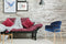 Floraya - Eetkamerstoel Elva - Blauw/Rosegold - 57x58x79cm (LxBxH) - Maximaal draagvermogen 120KG