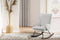 Floraya - Schommelstoel Melorie - Velours - Off White - 65 x 86 x 95 cm (LxBxH) - Belastbaar tot 150KG - Japandi Style