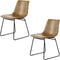 Floraya - Set 2 Eetkamerstoelen Caila - Bruin - 47,5x56x82cm (LxBxH) - Maximaal draagvermogen 150KG