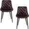 Floraya - Set 2 eetkamerstoelen Cecil - Donkerpaars - 53x60x81,5cm (LxBxH) - Maximaal belastbaar gewicht 150KG