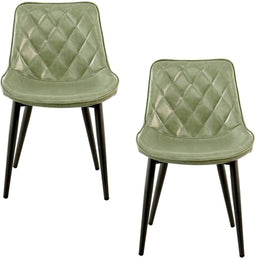 Floraya - Set 2 eetkamerstoelen Cecil - Lichtgroen - 53x60x81,5cm (LxBxH) - Maximaal belastbaar gewicht 150KG