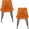 Floraya - Set 2 eetkamerstoelen Cecil - Oranje - 53x60x81,5cm (LxBxH) - Maximaal belastbaar gewicht 150KG
