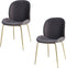Floraya - Set 2 eetkamerstoelen Charlize - Grijs - 59x47x90cm (LxBxH) - Belastbaar tot 150KG