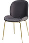 Floraya - Set 2 eetkamerstoelen Charlize - Grijs - 59x47x90cm (LxBxH) - Belastbaar tot 150KG