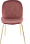 Floraya - Set 2 eetkamerstoelen Charlize - Oudroze - 59x47x90cm (LxBxH) - Belastbaar tot 150KG