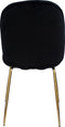 Floraya - Set 2 eetkamerstoelen Charlize - Zwart - 59x47x90cm (LxBxH) - Belastbaar tot 150KG