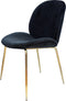 Floraya - Set 2 eetkamerstoelen Charlize - Zwart - 59x47x90cm (LxBxH) - Belastbaar tot 150KG