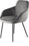 Floraya - Set 2 eetkamerstoelen Cobain - Grijs - Velours - 61x60,5x81 cm (LxBxH) - Maximaal draagvermogen 120KG