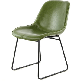 Floraya - Set 2 eetkamerstoelen Cora - Groen/Zwart - Maximaal draagvermogen 150KG