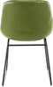 Floraya - Set 2 eetkamerstoelen Cora - Groen/Zwart - Maximaal draagvermogen 150KG