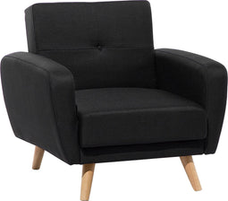 FLORLI - Fauteuil - Zwart - Polyester