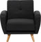 FLORLI - Fauteuil - Zwart - Polyester