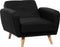 FLORLI - Fauteuil - Zwart - Polyester