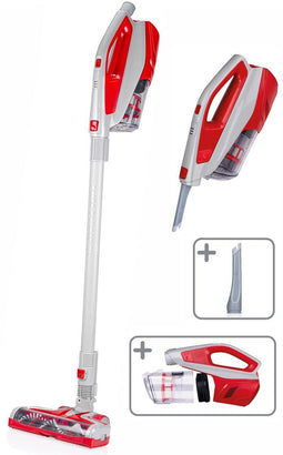 Dirt Devil DD9003 - 2-in-1 Draadloze Stofzuiger en Kruimeldief - Geschikt voor Dierenharen - Lichtgewicht - Grijs/Rood