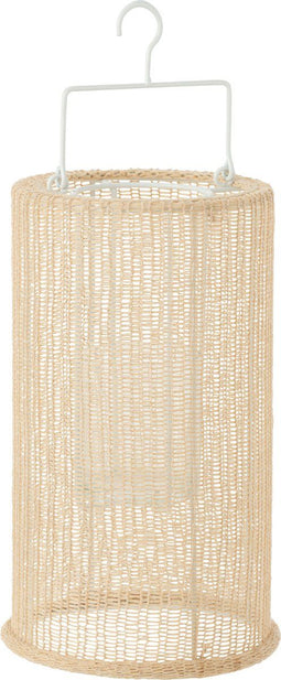 J-Line lantaarn Cilinder - metaal/polyester - beige - large