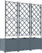 vidaXL - Tuinbak - met - Trellis - 3 - stuks - Lichtgrijs - 120x40x143 - cm